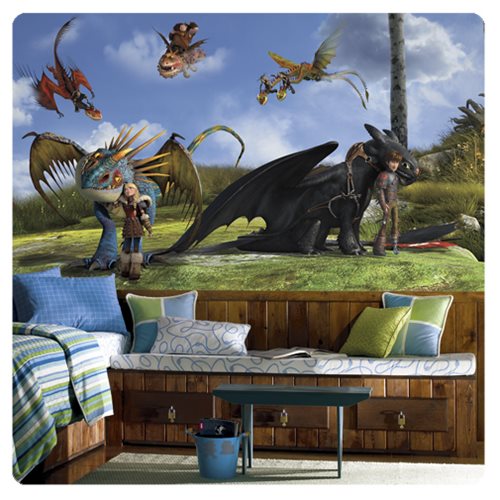How To Train Your Dragon XL Chair Rail Prepasted Mural